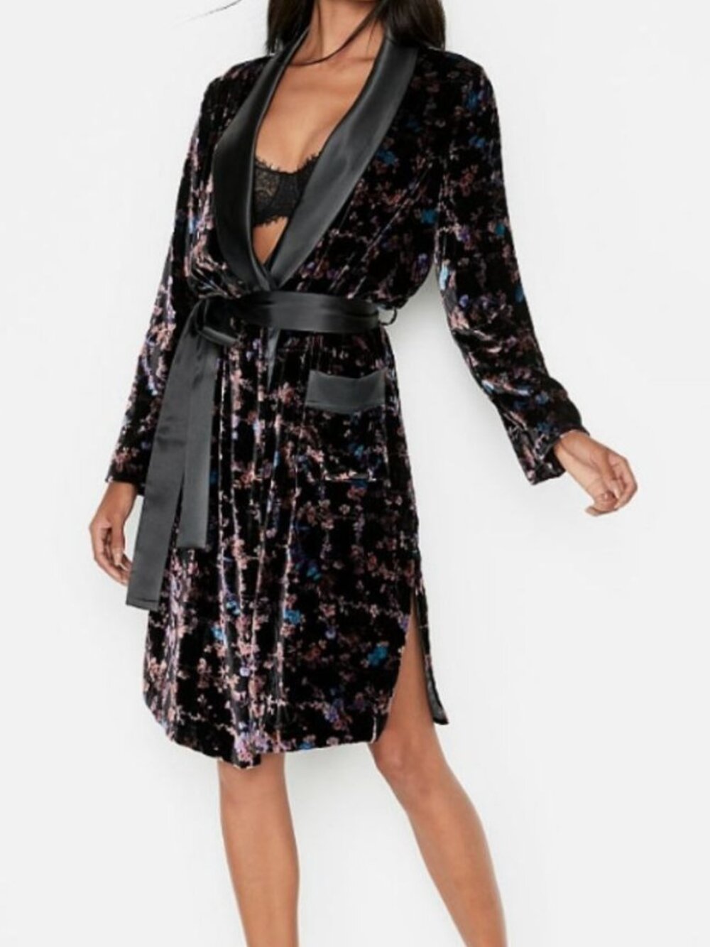 Victoria's Secret Floral Burnout Velvet Long Robe XS - Picture 12 of 13
